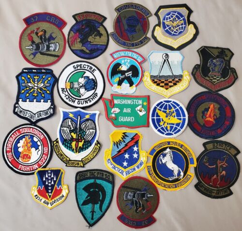 LOT OF 20 VINTAGE AIR FORCE USAF PATCHES SSI ORIGINAL MILITARY NOS!