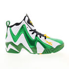 Reebok Hurrikaze II Mens Green Leather Lace Up Athletic Basketball Shoes