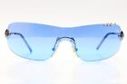 Christian Dior Piercing 55P RARE Blue Rimless Vintage Sunglasses W/Case Included