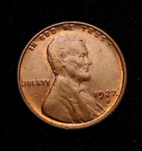 1927-S Lincoln Wheat Cent  AU+