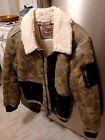 Vintage Levi Sherpa Lined gray distressed look. Men jacket sz small.  Polyester