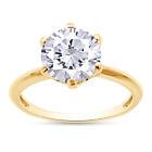 0.5-4ct VVS D Real Moissanite Engagement Promise Ring 14k Gold Plated 925 Silver