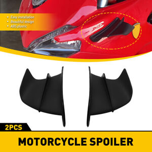 2pcs Motorcycle Winglet Side Spoiler Air Deflector Wing ABS Accessories  Black (For: Indian Roadmaster)