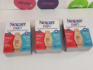 LOT OF 3 NEXCARE DUO ADHESIVE BANDAGES ASSORTED 20CT Each