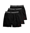 Men Polo Ralph Lauren Classic Fit Cotton Knit Boxers 3 Pack Black Red NCKBP3