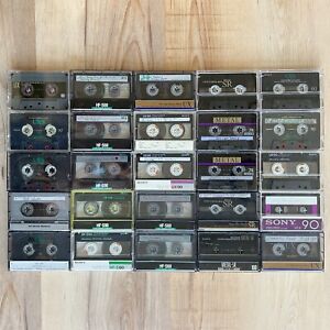 Lot of 25 Sony Blank Cassette Tapes Metal-SR UX-90 HF-S90 High Bias Type II USED