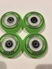 AOWISH 4Pack Inline Skate Wheels Outdoor green lights up  72mm/new