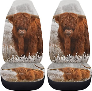 Scottish Highland Cow Seat Covers for Car Women Men Durable Soft Auto
