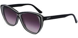 Karl Lagerfeld Women's Black/White Cat Eye Sunglasses - KL6103S 006