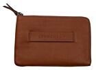 Longchamp Paris France Brown Leather iPad/Tablet Case Padded  Zip 2 Sides Strap