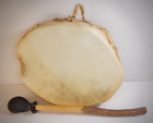 Vintage Native American Indian Rawhide & Wood Drum, 9-10