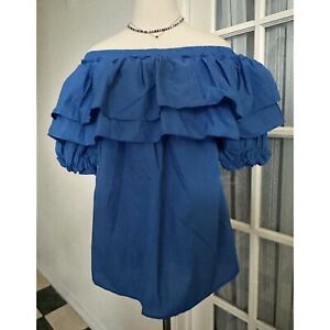 Mexican Ruffled Peasant Style OTS Blouse NEW XL