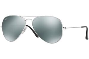 Ray-Ban RB 3025 W3277 Aviator Sunglasses Shiny Silver Flash Mirror 58mm