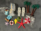 21 Pieces Beach Cake Toppers Hawaiian Chair Boat Palm Tree Umbrella Dollhouse
