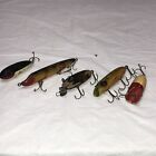 vintage wooden fishing lures lot Of 5