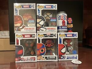Funko Pop Spiderman Lot Of 5 (979-1020-270-706-955) & Funko Soda Common!