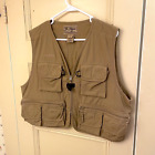 Vintage LL Bean Women’s Khaki Fly Fishing Vest ~ Large ~ 11 Pockets ~ EUC
