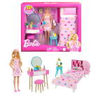 Doll Bedroom Playset, Barbie Furniture 20+ Storytelling Pieces and Accessories