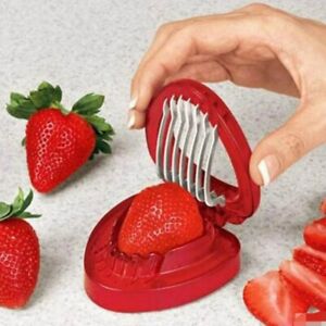 Strawberry Slicer Cutter Fruit Leaf Stem Remover Salad Cake Tools Kitchen Gadget
