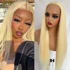#613 Lace Front Wigs Pre Plucked Glueless Long Straight Wig Natural Blonde Women