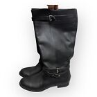 Comfort View Womens Black Janis Leather Boots Sz 12WW Buckle