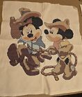 New ListingCowboy Mickey & Minnie Crossstitch On Fabric For Pillows Or Picture Frames 2 Set