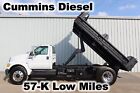 F750 CUMMINS DIESEL 14FT DUMP BED BODY DELIVERY TRUCK FOLD DOWN SIDES 57-K MILES