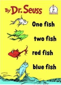 One Fish, Two Fish, Red Fish, Blue Fish by Dr. Seuss Hardcover Book Vintage