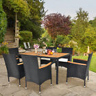 7PCS Outdoor Patio Rattan Wicker Table & Chairs Dining Furniture Set w/ Cushions