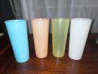 Vintage Tupperware Sheer Pastel Multicolor Tumblers 16oz Cups Set of 4 -  #107