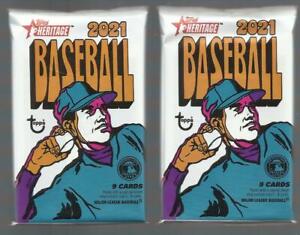 2021 topps heritage baseball UNOPENED FACTORY SEALED PACK (2 PACK LOT) FREE SHIP