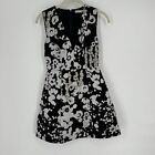 Alice + Olivia Dress Women’s 0 black silver floral fit & flare party wedding