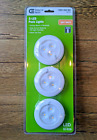 Commercial Electric Battery-Powered 3-LED Puck Lights, Soft White, UNOPENED!
