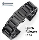 Black Stainless Steel Brushed Replacement Watch Band Strap Butterfly Clasp #5072