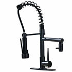 Oil Rubbed Bronze Antique Retro Kitchen Faucet Pull Down Sprayer with Deck Plate