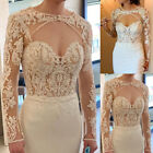 Wedding Jackets Long Sleeve Lace Bridal Boleros Appliques White Ivory Plus Size
