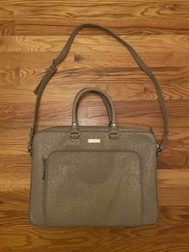 Kate Spade New York Janine Portolla Valley Taupe Laptop Carrier MSRP $498