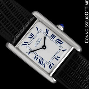 Cartier Mens Tank Louis Watch, 18K White Gold over Silver - Mint with Warranty