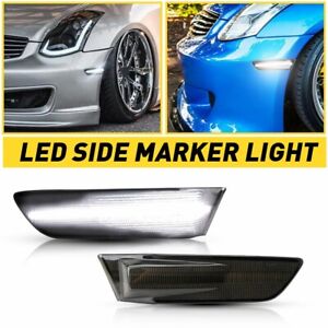 Sequential Switchback LED Side Marker Signal Lights For 03-07 Infiniti G35 Coupe