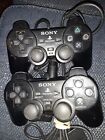 Sony PlayStation 2 Wired DualShock Controllers  Black Set Of 2