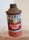 Vintage WARCO Brake Fluid Oil Can Cone Top  Made in USA