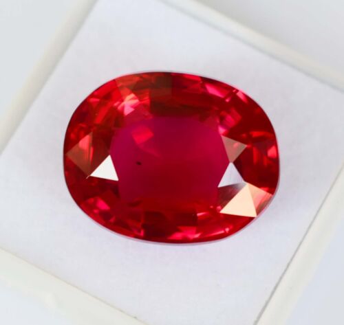 Natural Red Ruby 23 Ct Oval Cut Certified Loose Gemstone.