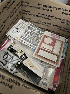 Craft Box lot of random Crafting supplies. Stickers Markers Pens Etc