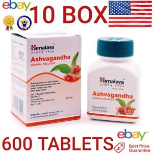 Ashwagandha Himalaya 10 Pack 600 Tablet Exp9/2025 Anxiety Stress Relief Immunity