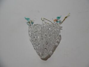 Vintage Spun Glass Birds on Heart Christmas Tree Ornament