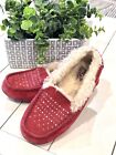 UGG Ansley Bling Women's Pink Suede Driving Slippers Swarovski Crystals Size US7