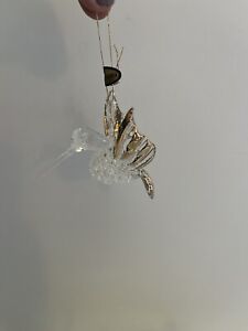 New ListingVintage Glass/ Gold Trimmed Ornament Hummingbird