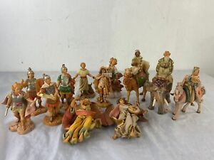Vintage Large Lot Of 12 Fontanini Depose Italy Sculpture Figurines Brown