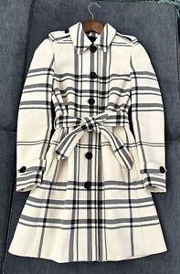 burberry wool blend coat women xs
