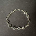 iron cross sterling silver chrome hearts styled bracelet